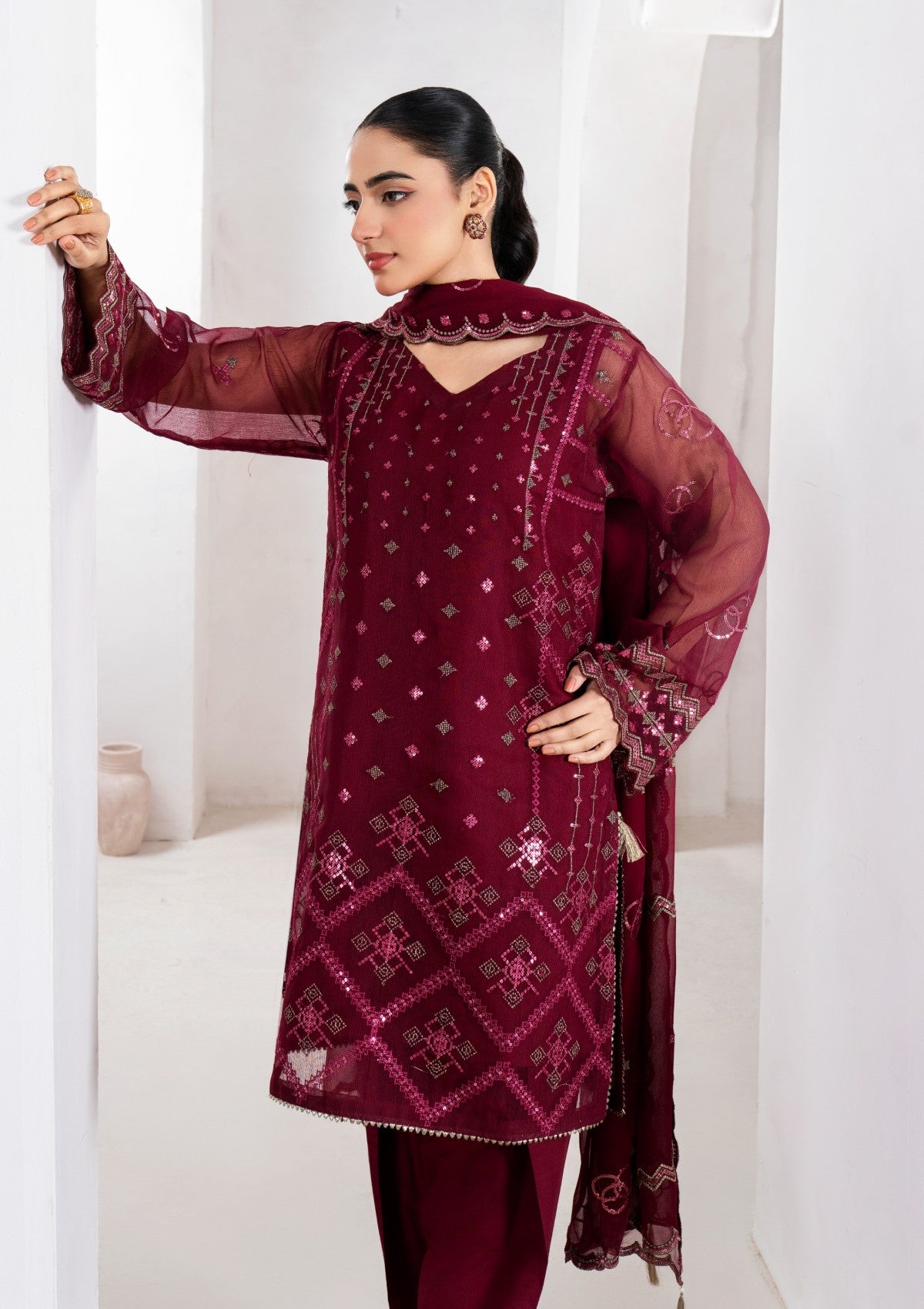 Pret Collection - Fozia Khalid - Rang Mahal Eid Festive - FRM25#02 - Ruby