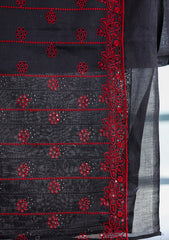 Embroidered Lawn Summer Shawl D#51 - Black