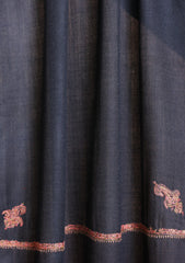 Pashmina Kashmiri Border Scarf D#18 - Black 1