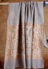 Pashmina Jamawar Shawl D#128 - L Grey