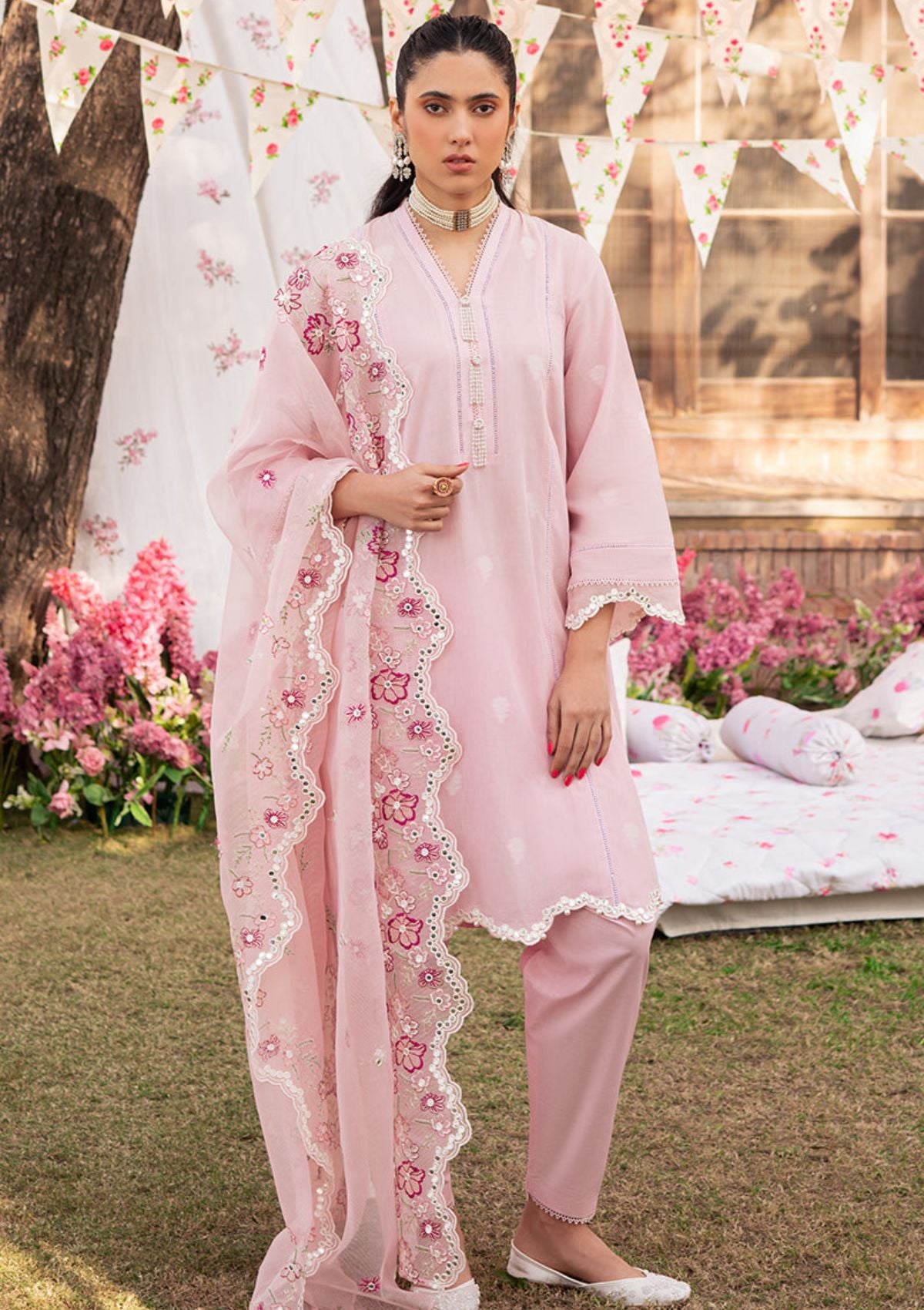 Lawn Collection - Cross Stitch - Eid Lawn - CEL24#06 - CAMEO PINK