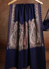 Pashmina Ari Work Jaaldar Scarf D#01 - N Blue