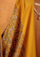 Pashmina Embroidered Jaaldar Shawl D#01 - Mustard