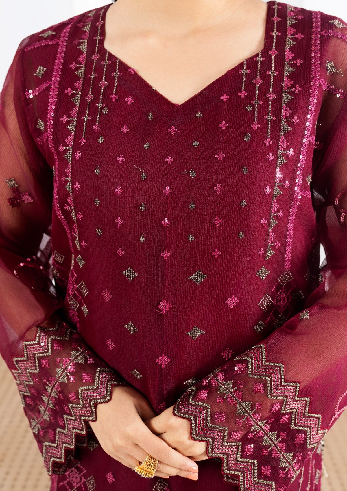 Pret Collection - Fozia Khalid - Rang Mahal Eid Festive - FRM25#02 - Ruby