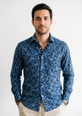 Elite Men Yarn Count Digital Selvage Satin Cotton Fabric - R Multi