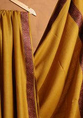 Pashmina Embroidered Border Shawl D#13 - Golden