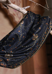 Pashmina Kashmiri Jaaldar Scarf D#31 - Black