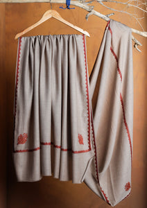 Pashmina Embroidered Border Shawl D#209 - Skin