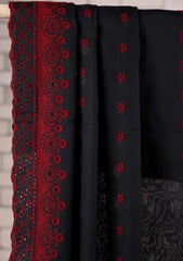 Embroidered Lawn Summer Shawl D#30 - Black