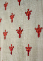 Wool Embroidered Shawl D - 01 - L Brown