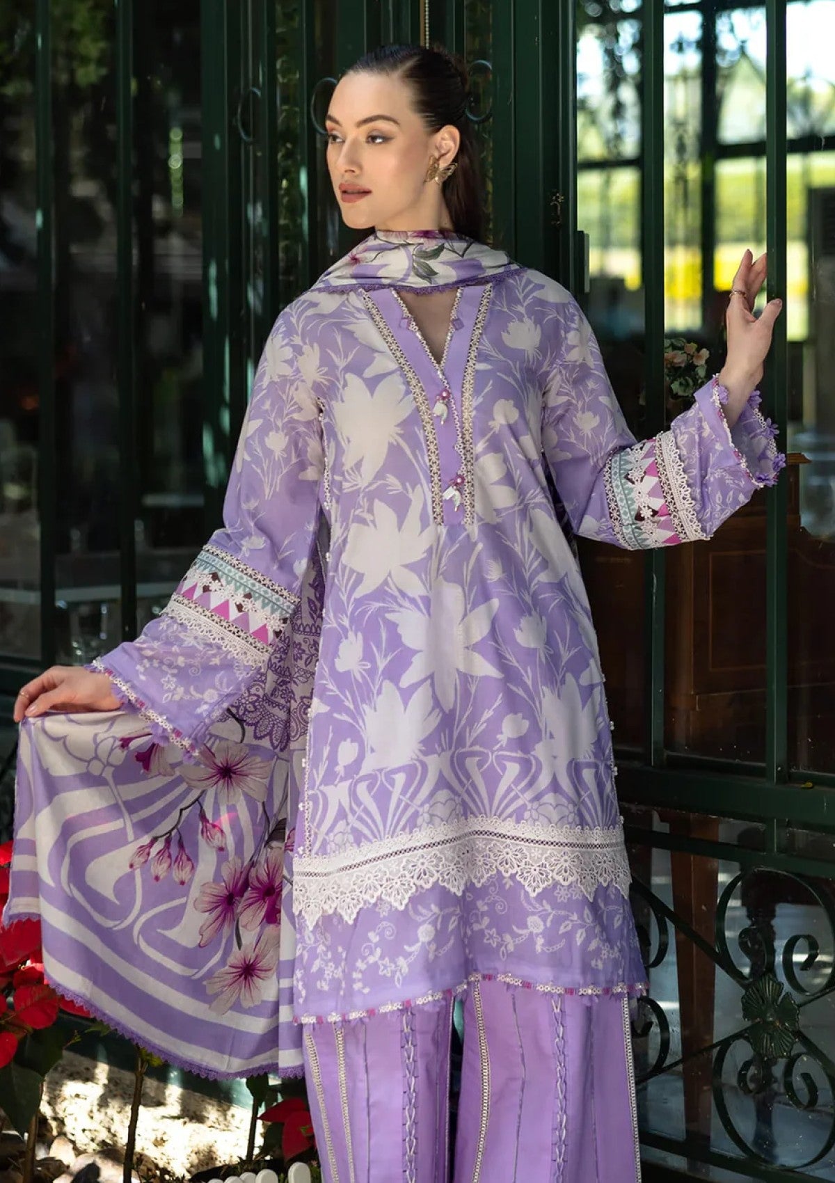 Lawn - Elaf Premium - Prints 25 - EPE-08A - LAVENDER AURA