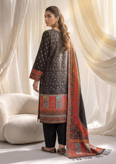 Winter - Fancy Silk Zari Jamawar - 3 Pcs Suit - D#18 - Black
