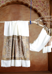 Pashmina Jamawar Shawl D#131 - White