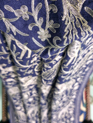Pashmina Ari Work Jaaldar Shawl D#33 - N Blue