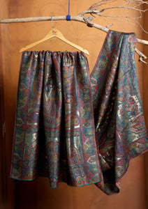 Pashmina Zari Jamawar Shawl D#220 - DS Green