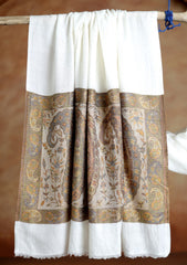 Pashmina Jamawar Shawl D#131 - White