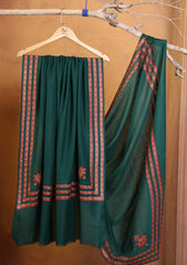 Pashmina Embroidered Border Shawl D#265 - Green