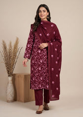 Winter - Rubaaiyat - Pashmina Embroidered 26 - D#06 - Maroon