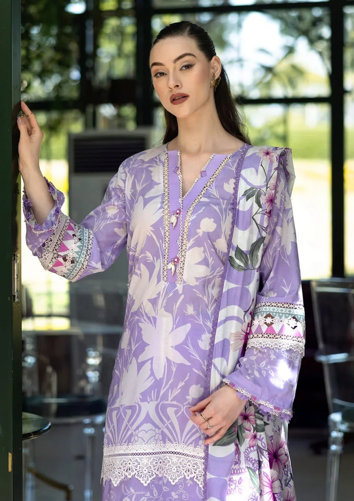 Lawn - Elaf Premium - Prints 25 - EPE-08A - LAVENDER AURA