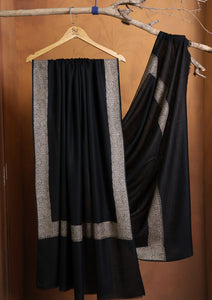 Pashmina Embroidered Border Shawl D#03 - Black 2