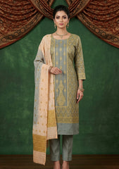 Formals - Riwaj - Fancy Chiffon Jamawar - 2 Pcs Suit - CND#13 - G Peach