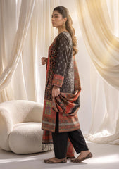 Winter - Fancy Silk Zari Jamawar - 3 Pcs Suit - D#18 - Black
