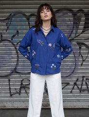 Pret - Moven - Indigo Cotton Linen Women's Shirt - Blue