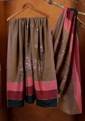 Pashmina Ari Work Shawl D#07 - Brown 1