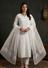 Formals - Riwaj - Fancy 26 -  Ari & Mukesh Work - 2 Pcs - D#01 - White 4