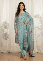 Lawn - Rubaaiyat - Digital Printed 26 - 2 By 2 - D#29 - A Green