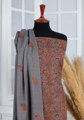 Winter - Riwaj - Pashmina Embroidered Suit - Edit 25 - D#14 - Grey