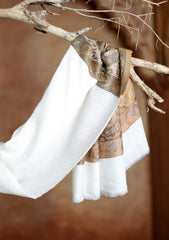 Pashmina Jamawar Shawl D#131 - White