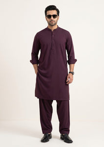 Elite Men Romanzo Denizli Stripe Luxury Cotton Fabric - Burgandi