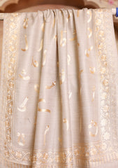 Pashmina Ari Work Jaaldar Scarf D#10 - Skin