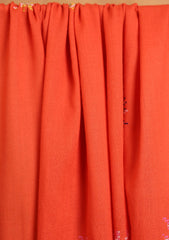 Pashmina Needle Work Jaaldar Shawl D#07 - Rust