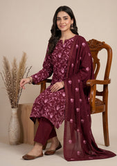 Winter - Rubaaiyat - Pashmina Embroidered 26 - D#06 - Maroon