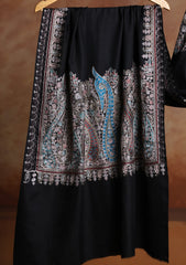 Pashmina Ari Work Jaaldar Scarf D#01 - Black