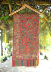 Pashmina Jamawar Shawl D - 42 - L Brown