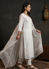 Formals - Riwaj - Fancy 26 -  Ari & Mukesh Work - 2 Pcs - D#01 - White 4