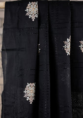 Embroidered Lawn Summer Shawl D#30 - Black