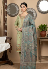 Winter - Riwaj - Pashmina Embroidered Suit - Kaani Shawl - D#05 - D Pista