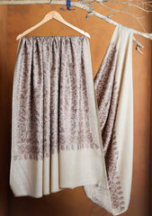 Pashmina Ari Work Jaaldar Shawl D#35 - L Skin