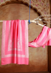 Pashmina Jamawar Scarf D#62 - Pink
