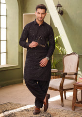Elite Men China Boski Sequence Embroidered - Black