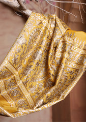 Pashmina Ari Work Jaaldar Scarf D#08 - Mustard
