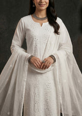 Formals - Riwaj - Fancy 26 -  Ari & Mukesh Work - 2 Pcs - D#01 - White 4