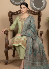 Winter - Riwaj - Pashmina Embroidered Suit - Kaani Shawl - D#05 - D Pista
