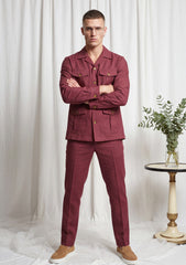 Cavani Sicily Linen Fabric- D Maroon