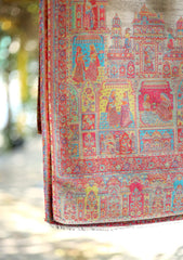 Pashmina Kaani Zari Shawl D - 09 - L Brown