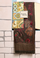 Karandi Embroidered Shawl D#12 - Mehndi
